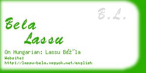 bela lassu business card